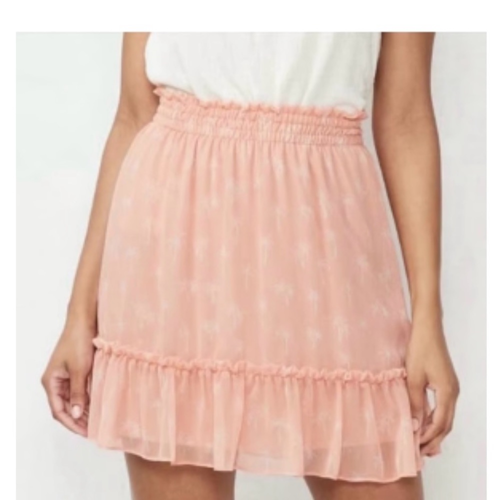 LC Lauren Conrad Coral Palm Mini Skirt
